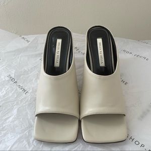 White Heel sandals size 8